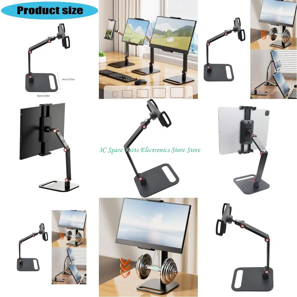 

SZ Ergonomic Portable Monitor Stand 360Swivel Arm Aluminum Construction for Home