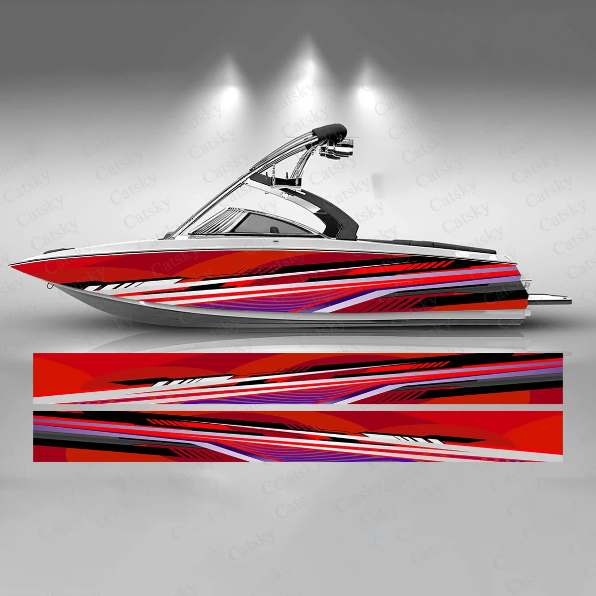 

Colorful Mysterious Lines Cool Boat Sticker Fashion Custom Fish Boat-Sticker Vinyl Waterproof Boat Wrap Graphic Boat Wrap Decal