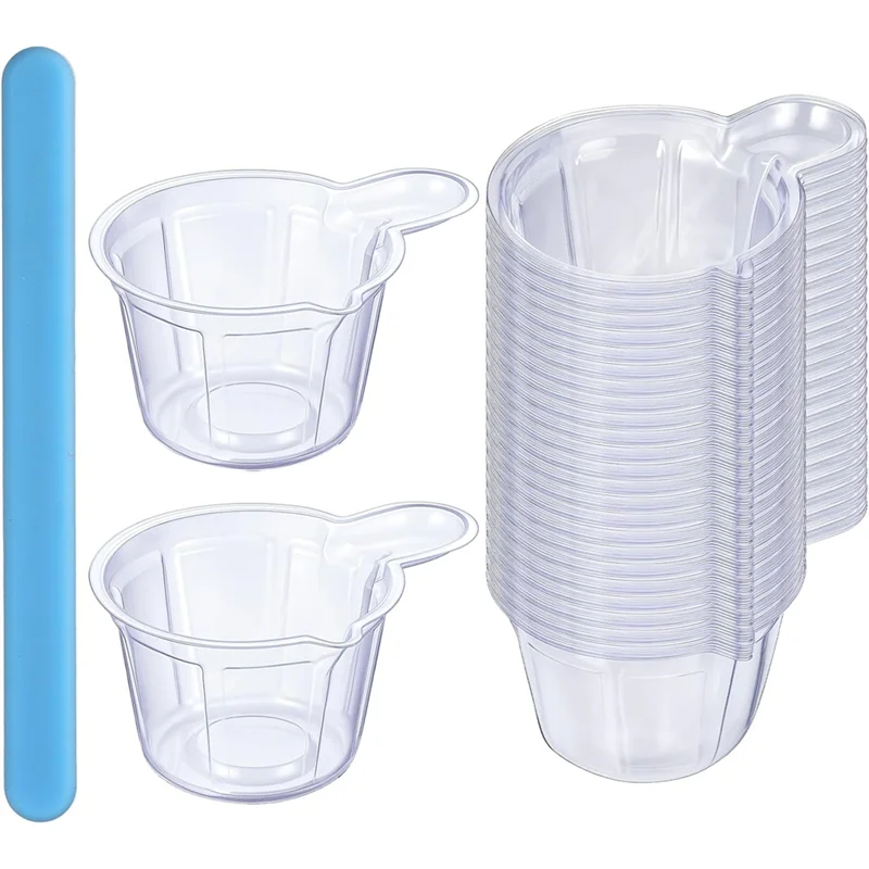 

ABBP-For Mixing Paint Resin Measuring Cups 100 Pcs 40Ml With 1 Silicone Stir Stick, Multipurpose Dispensing Cup For Jewelry Maki