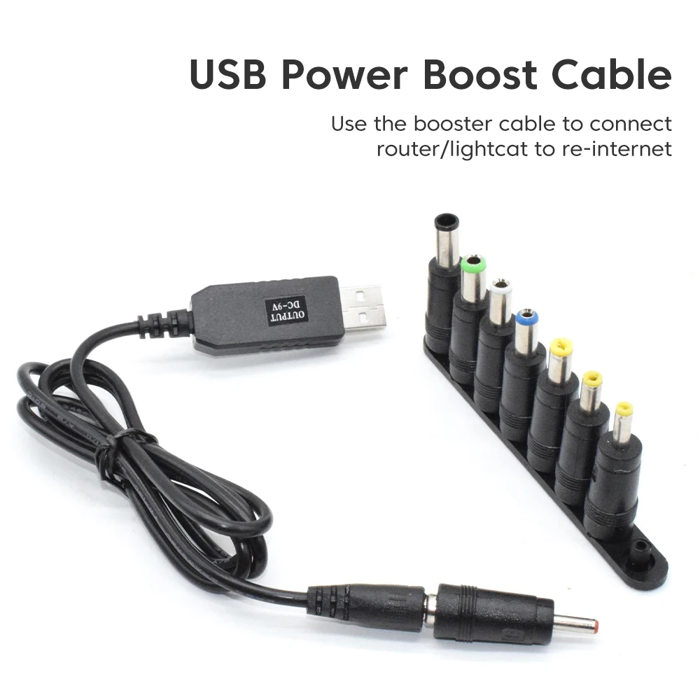 USB Power Boost Cable WiFi to Powerbank Cable Type to DC 8Connector DC 5V to12V Step-up Cord For Wifi Router Fan Speaker Adapter