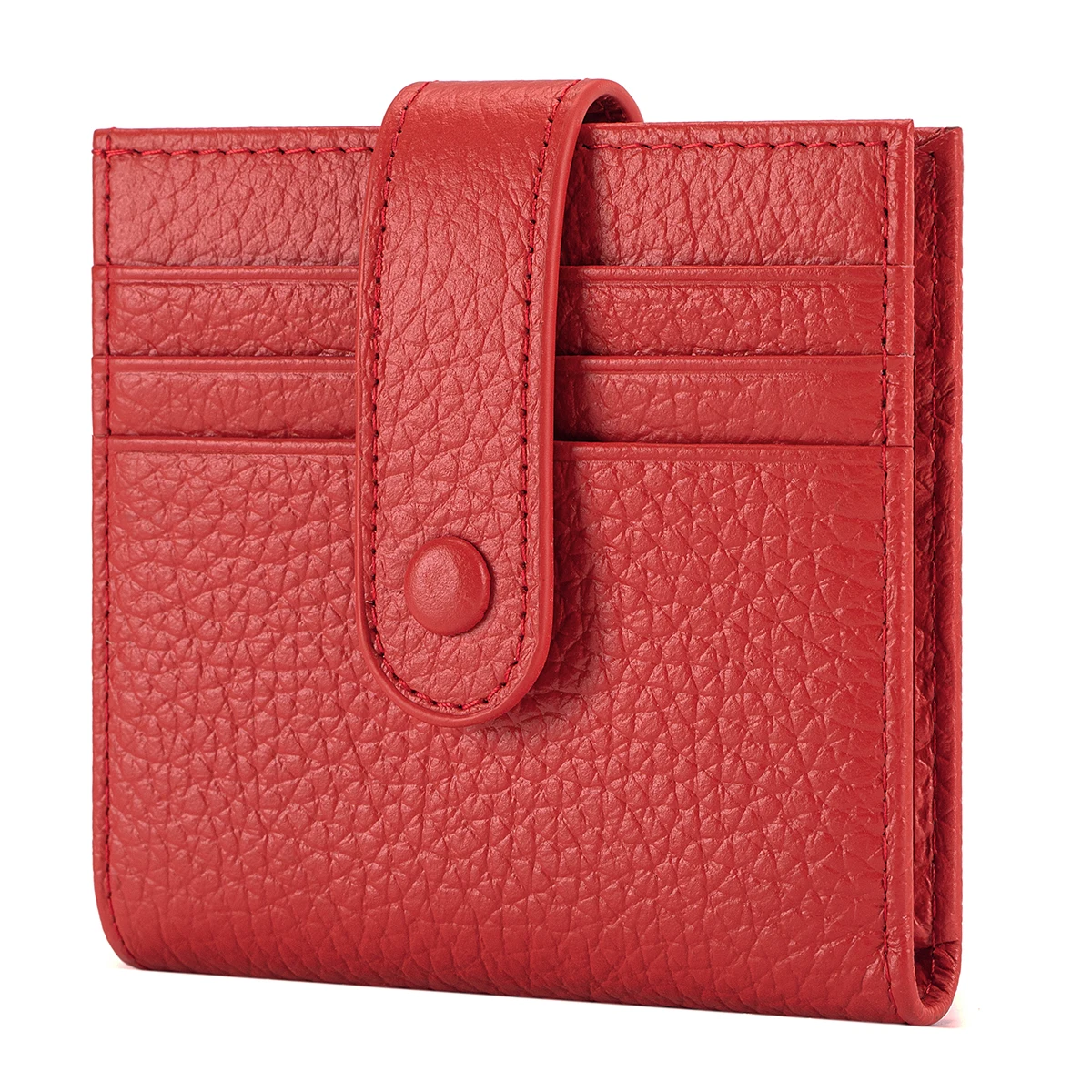 Slim Wallet For Women Genuine Leather Small Bifold Credit Card Holder Wallet With Zipper Coin Pouch ID Window