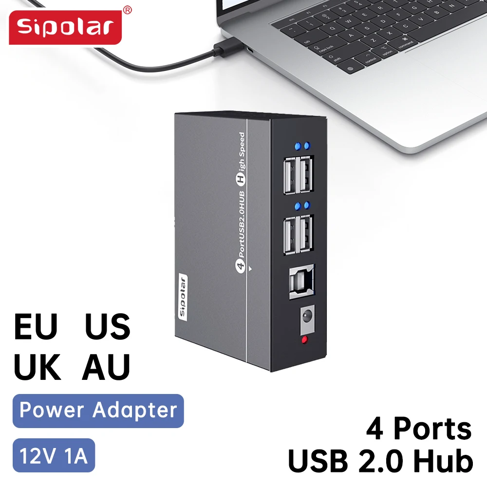 

Sipolar A-142 4 Ports Industrial Mini USB 2.0 metal Hub with Wall Mountable For PC assembly linesServer Rack