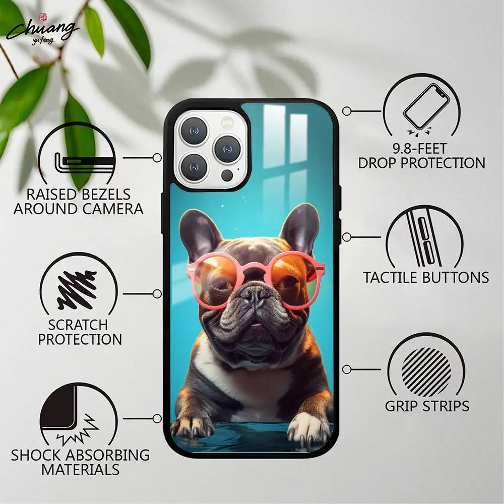 حافظة هاتف بولدوج فرنسية لهاتف 17 12 13 14 15 16Pro Max mini Plus جاذبية مغناطيسية قوية