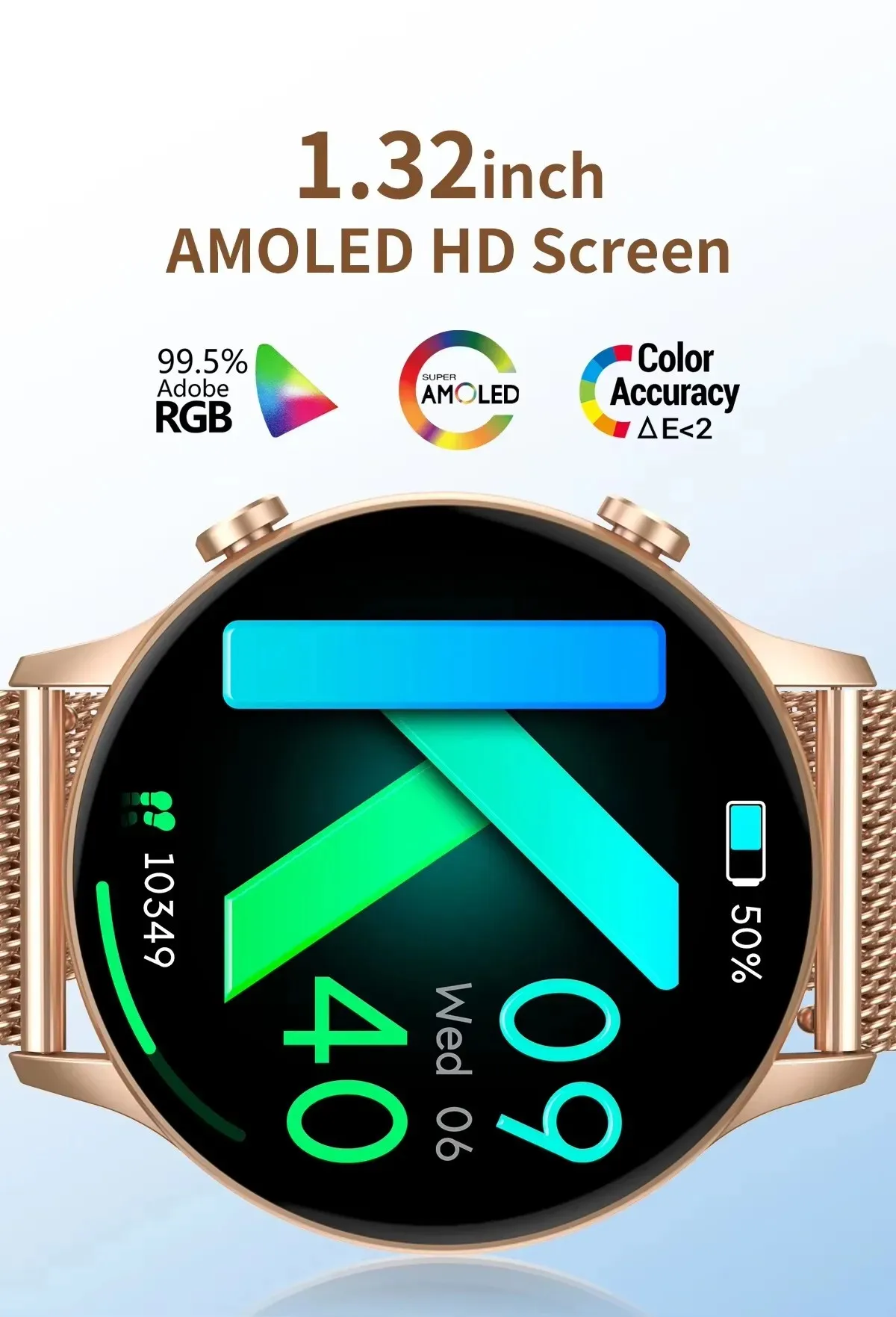 XIAOMI CY19 ساعة ذكية 1.32 "AMOLED مخصص الطلب مراقبة الصحة AI الاتصال الصوتي الرياضة جهاز تعقب للياقة البدنية موضة النساء Smartwatch