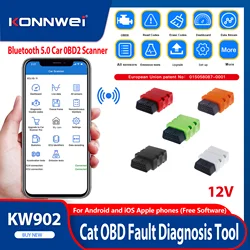 2026 KONNWEI KW902 ELM327 V1.5 OBD2 Car Diagnostic Scanner Bluetooth Auto Scanner Mini ELM 327 KW902 Code Reader for Android/IOS