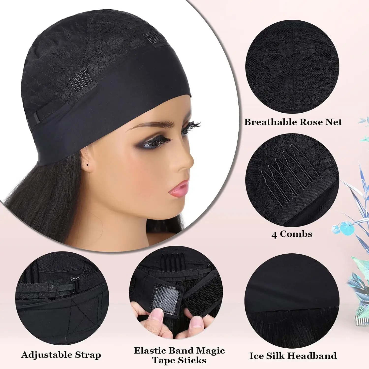 Perruque Yaki synthétique lisse avec bandeau, 18 à 26 pouces, longue et crépue, entièrement faite à la Machine, sans Lace Front Wig, pour femmes noires