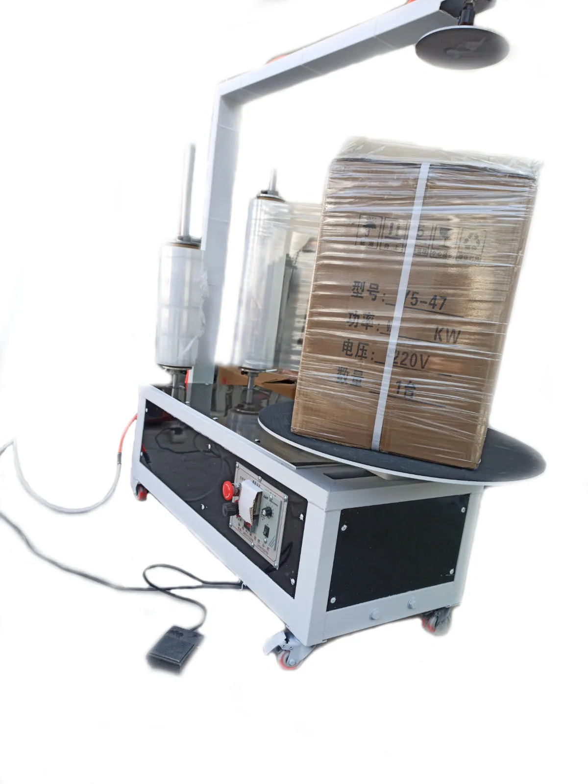 

Semi-automatic Stretch Film Carton Box Wrapping Machine Pallet Wrap Machine for Sale
