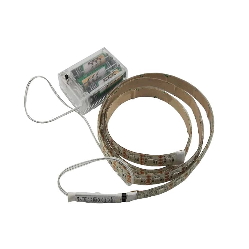 RGB5050 Light With Mobile 4.5V Battery Case Light Strip Drip Glue Waterproof 30 Light TV Background LED Light Strip