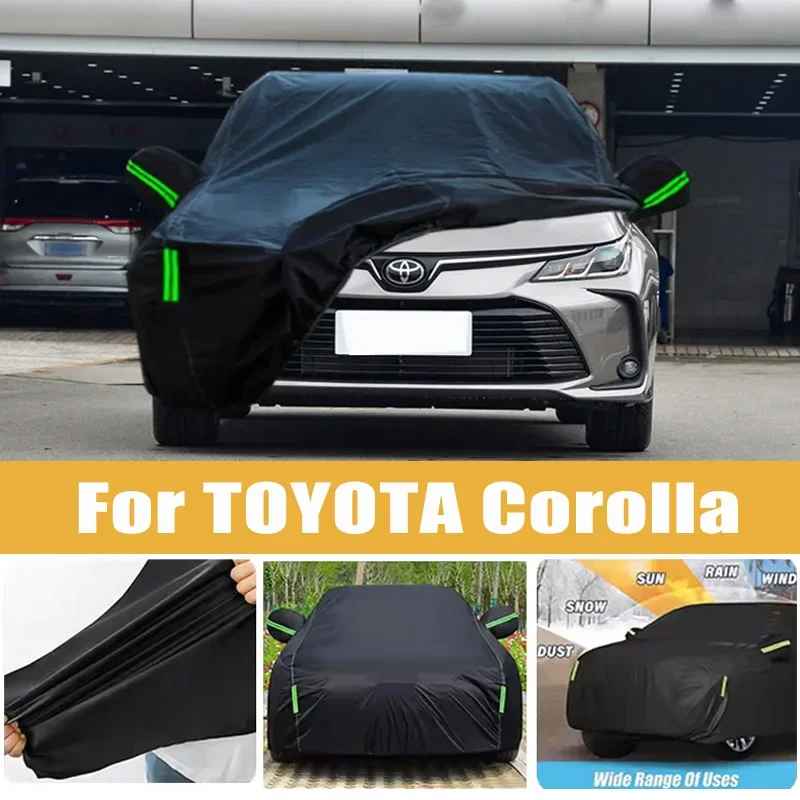 

For TOYOTA Corolla Car Cover Four Seasons Outdoor Sun Anti UV Rain Snow Dust Protection Oxford Cloth Accessories