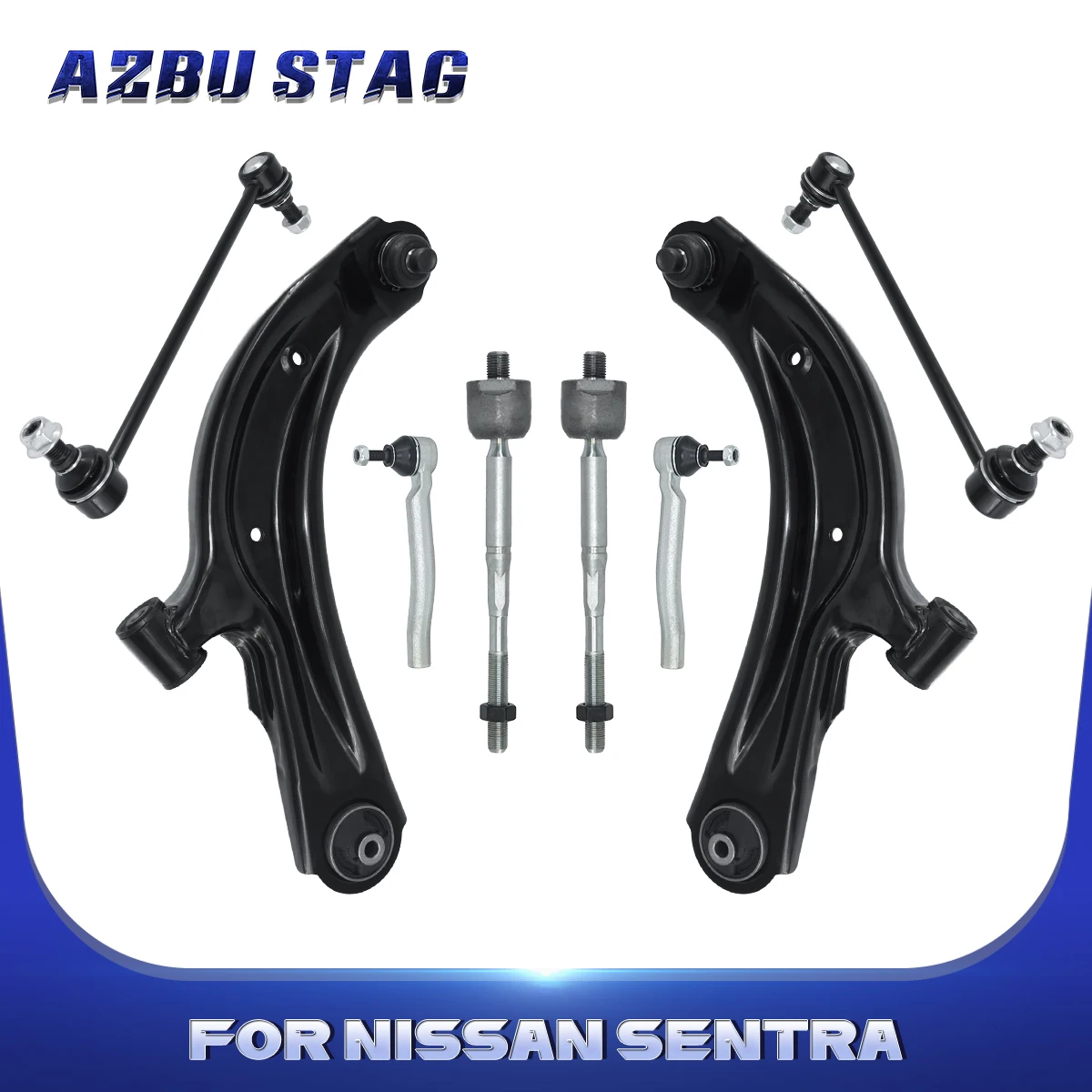 

AzbuStag 8Pcs Front Lower Left Right Control Arm Tie Rod for Nissan Sentra NV200 Chevrolet City Express 2013 2014 2015-2019