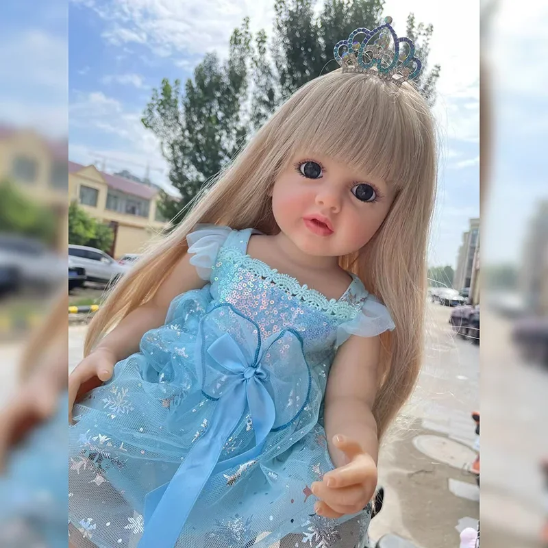 Muñeca bebé de silicona de 50CM, princesa Betty, cuerpo completo de vinilo, muñecas bebés recién nacidos, piel pintada en 3D con venas visibles, muñecas bebe