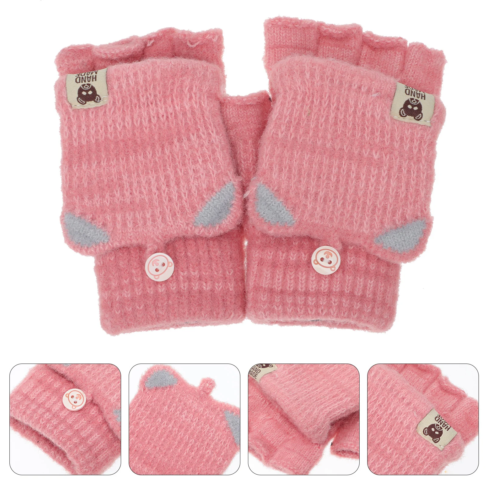 

1Set Heated Gloves Cotton Knitted Half Finger USB Heated Gloves Winter Hand Warmer Compatible for Typing Outdoor Indoor