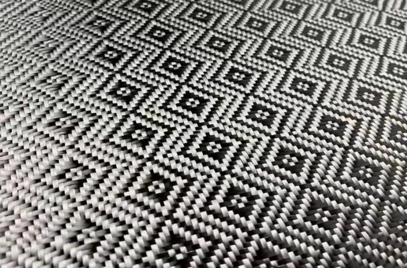 3K 240gsm Full Carbon Fiber Cloth 1m Width 3D Diamond Triangle Lightning Shattered Football Pattern for Car Modification