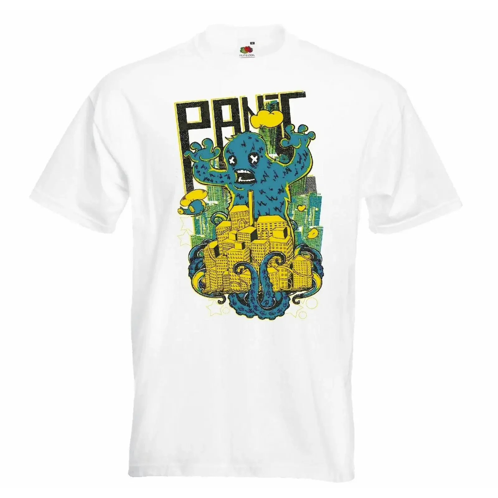 T Shirt PANIK MONSTER NEW YORK AMERIKA LIFESTYLE FASHION STREET WEAR HIPHOP vintage Washed designer clothes homme Stretched