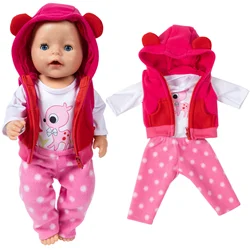 Dolls Outfit Suits for 18Inch 45cm Baby Reborn Doll Cute Jumpers Rompers Newborn Doll Clothes Jacket Pants Set Kids Gifts
