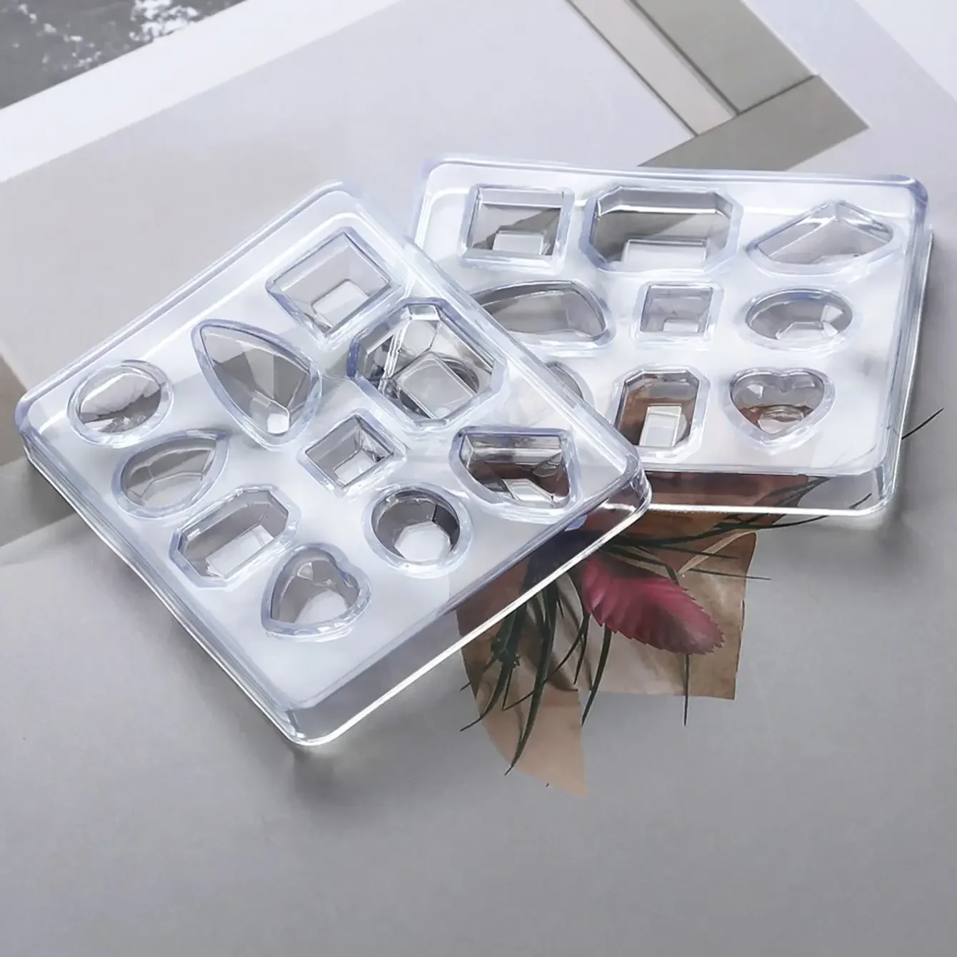 

1pc-DIY mirror jewelry crystal Epoxy resin mold love geometry moon variety gemstone pendant mold