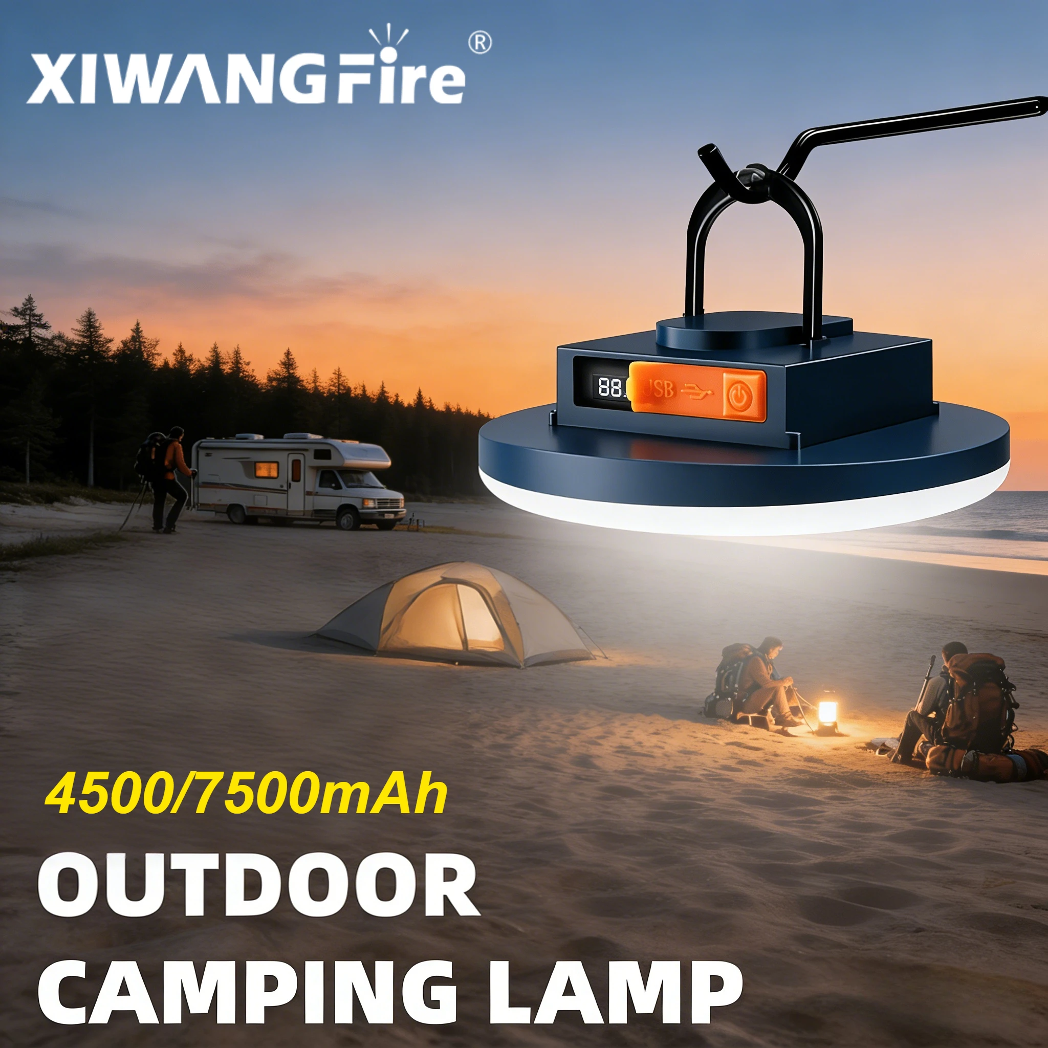 

Яркий аварийный прожектор, встроенный перезаряжаемый аккумулятор, магнитный фонарь для кемпинга, для палаток/гаражей/мастерских при отключении электричества/штормах