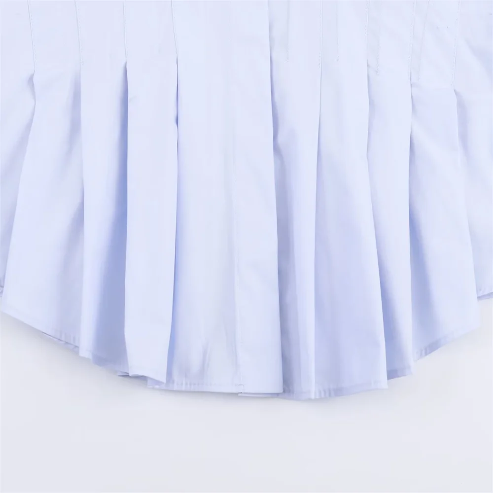 قميص بوبلين مطوي بسيط ومتعدد الاستخدامات على الموضة النسائية الجديدة للخريف #6