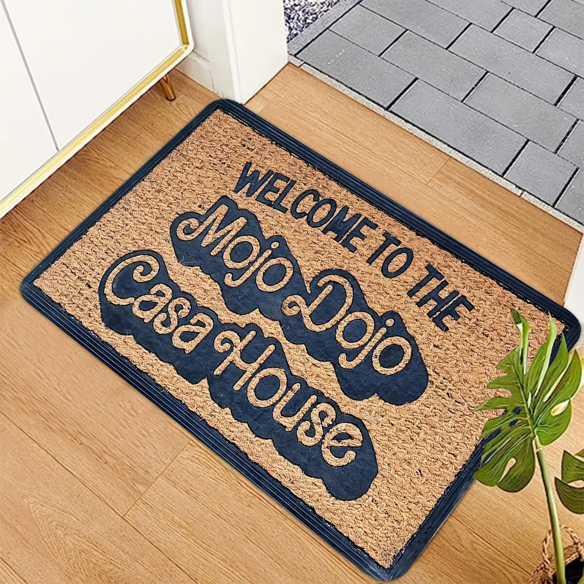 1 Piece Polyester Doormat, Welcome to Mojo Dojo Casa House, Rectangular Entrance Mat, Machine Washable, for Bedroom Living Room