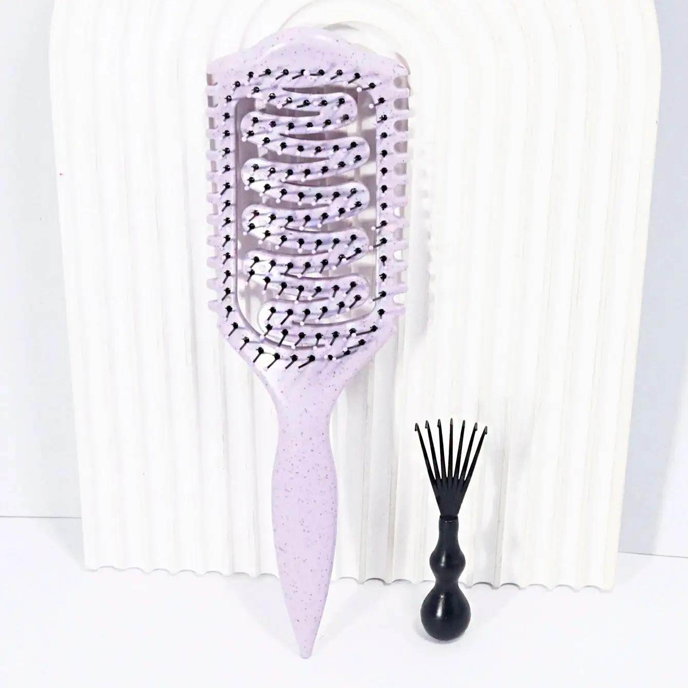 2-Piece Hair Styling Brushes with Cleaning Claws