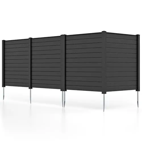 No-Dig Air Conditioner Fence, 4 Panels, 48''W x 48''H, Black