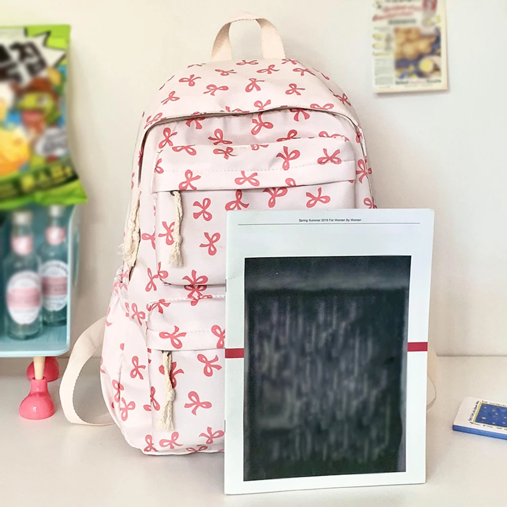 Strikprint Leuke rugzak Damesrugzakken Waterdichte nylon rugzak met meerdere zakken Cartoon mode Schoolrugzak voor tienermeisjes