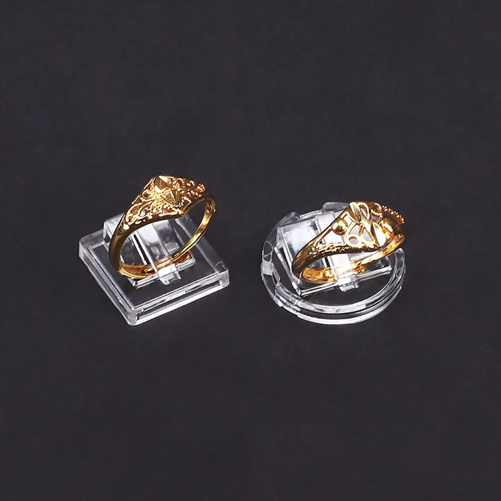 12pçs suporte de exibição de anel acrílico, blocos de anel de vitrine transparente para venda de organizadores de joias, loja mostra exibição de anel de casamento