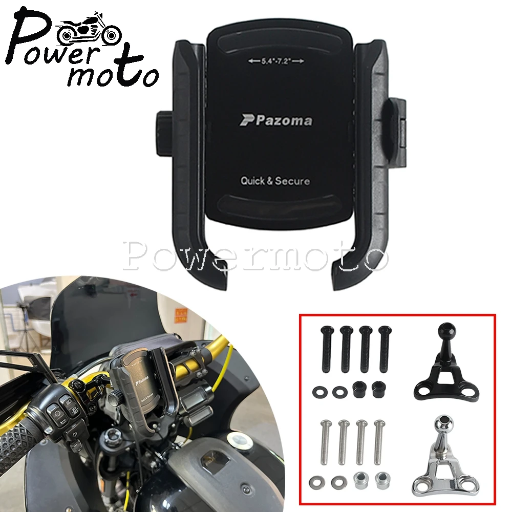 

Motorcycle Handle Bar Mount Ball-Tipped Mobile Phone Holder Bracket For Harley V-Rod Sportster XL XR Dyna Softail Touring Trike