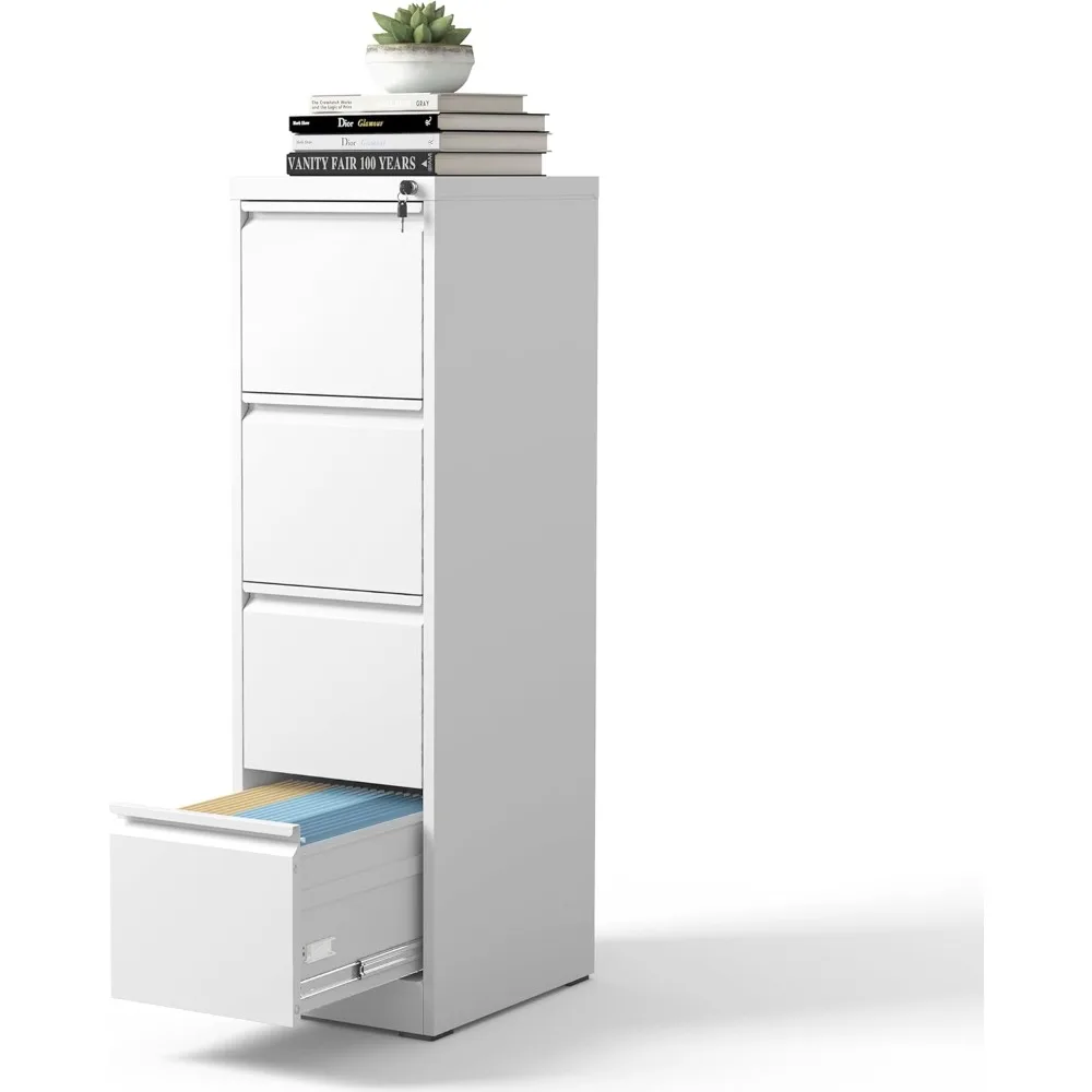 

4 Drawer File Cabinet, Metal Vertical Filing Cabinets for Home Office, Steel Storage Cabinet for Hanging Legal/Letter Size Files
