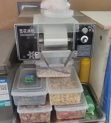 Commercial Ice Cream Making Machine Snowflake Machine 4 Barrels Rainbow Color Ice Shaver Maker Snow Cone Machine
