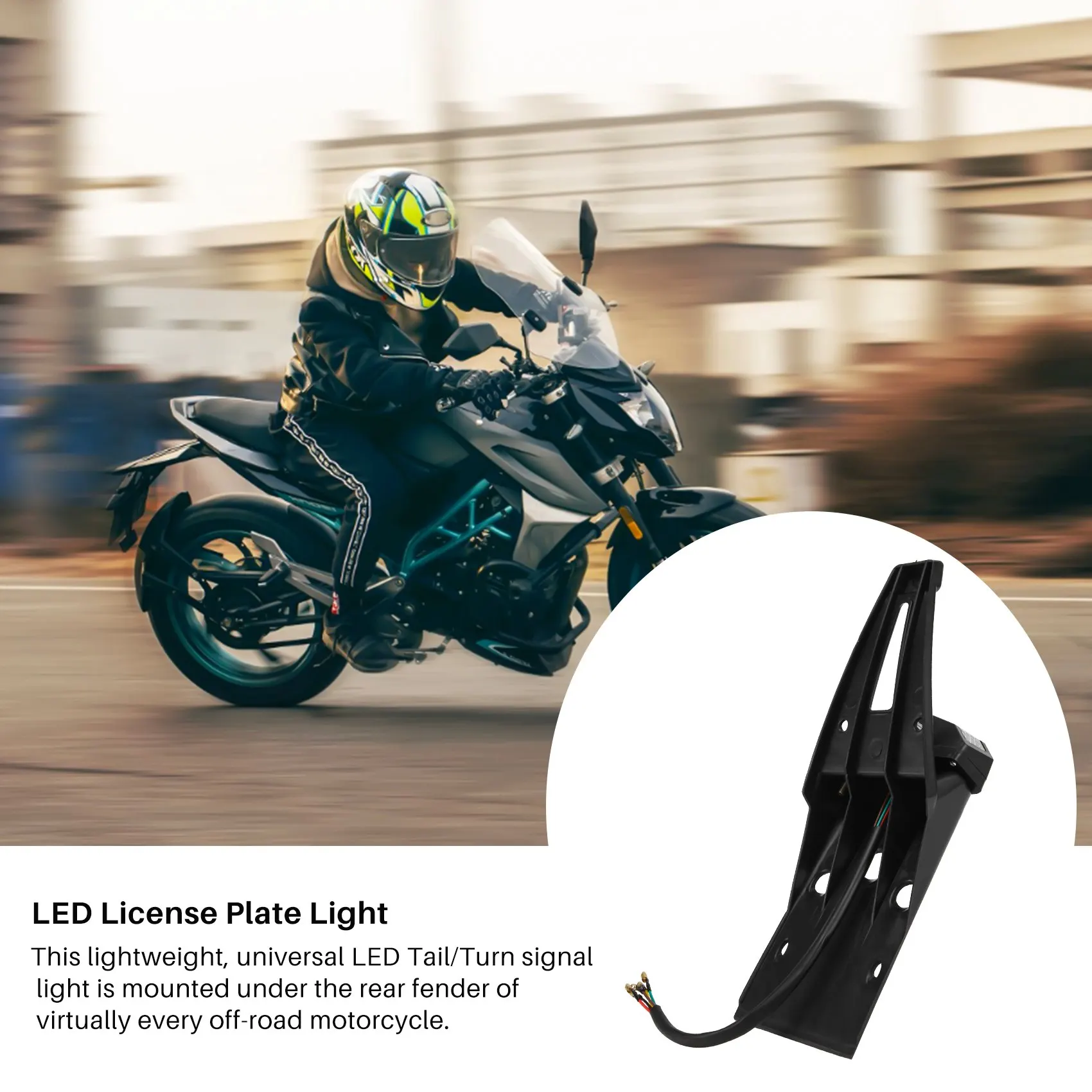 Dependable-Motorcycle Rear Fender Brake Tail Light License Plate Lamps Dirt Bike