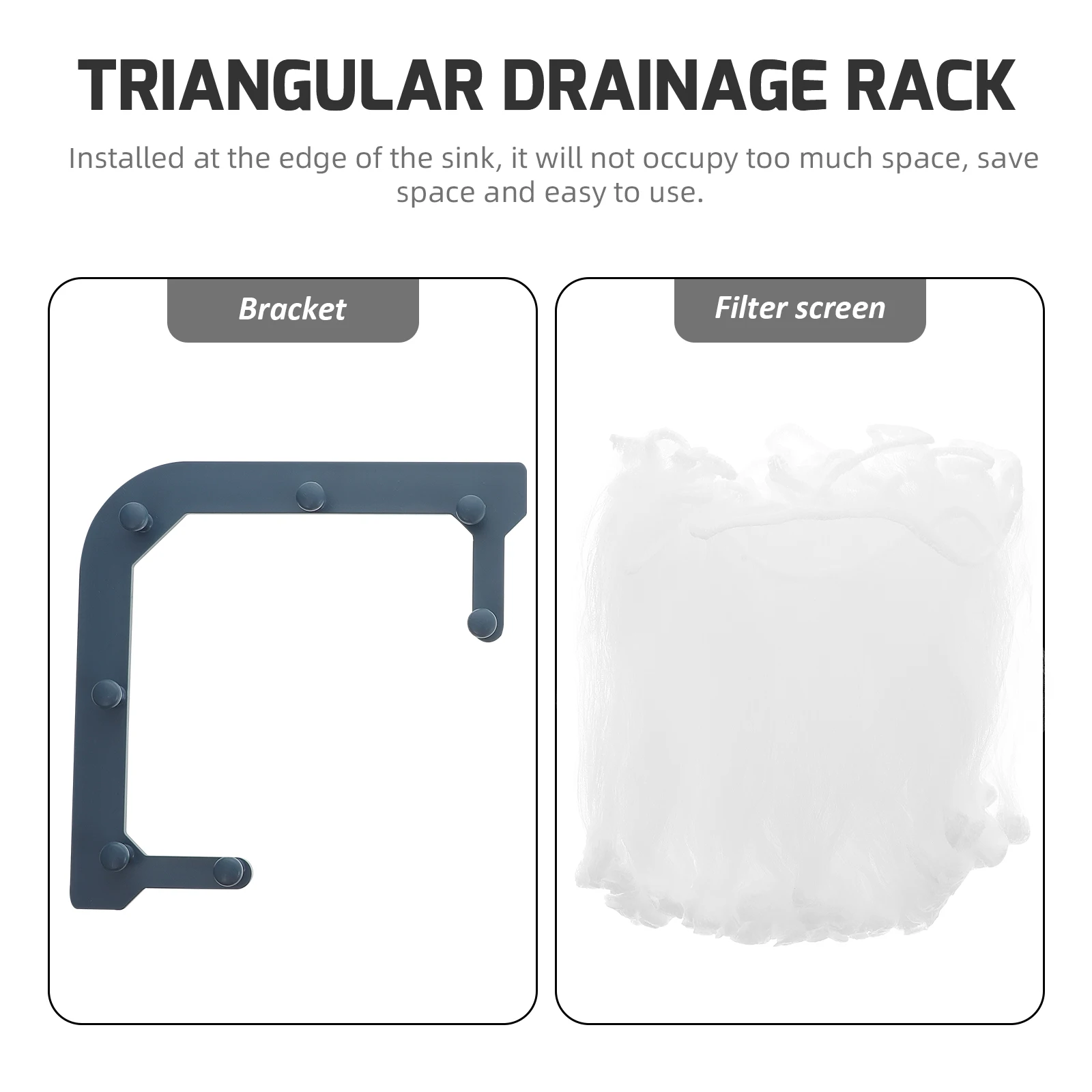 

50pcs Triangular Drain Rack Sink Leftover Bag Rack Drain Basket Mesh Filter Net Hanging Space Saving Easy Install Plastic Large