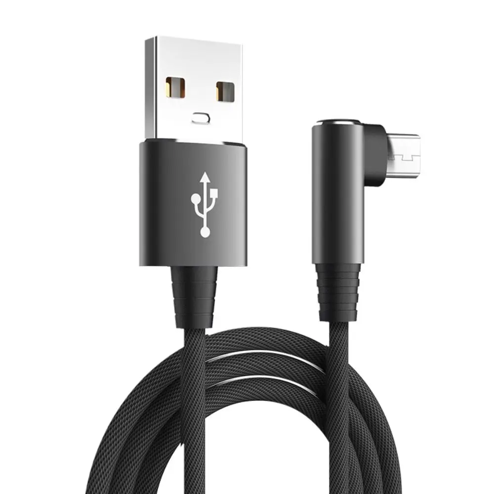 Quick Charger Wire Right Angle Braided Wire 90 Degree Elbow Data Cable Fast Charging Cable Micro USB Cable Mobile Phone Wire