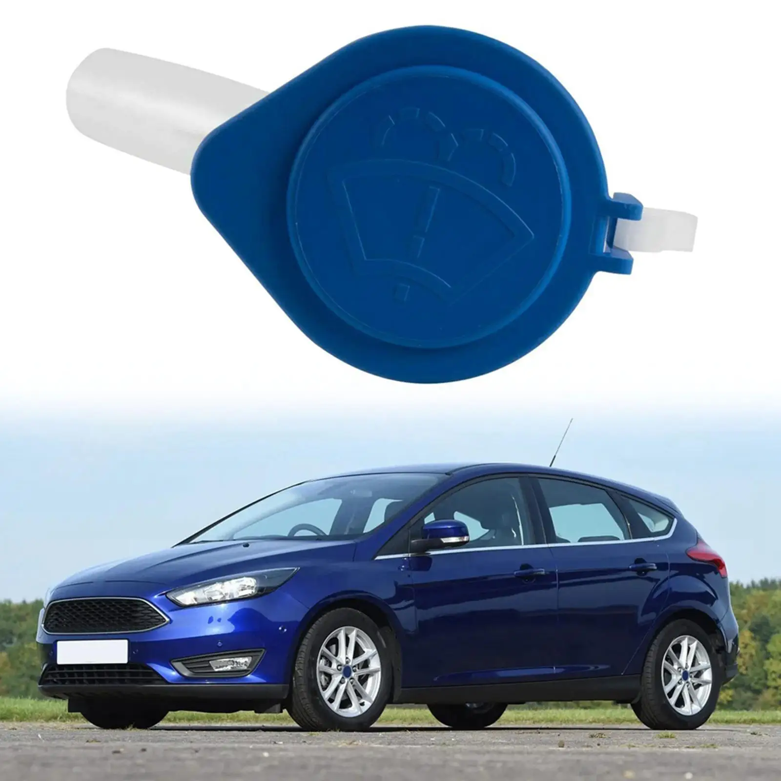 1890816 Premium Car Windshield Wiper Washer Fluid Reservoir Tank Bottle Cap Replacement for Ford Focus MK3 2012-2018