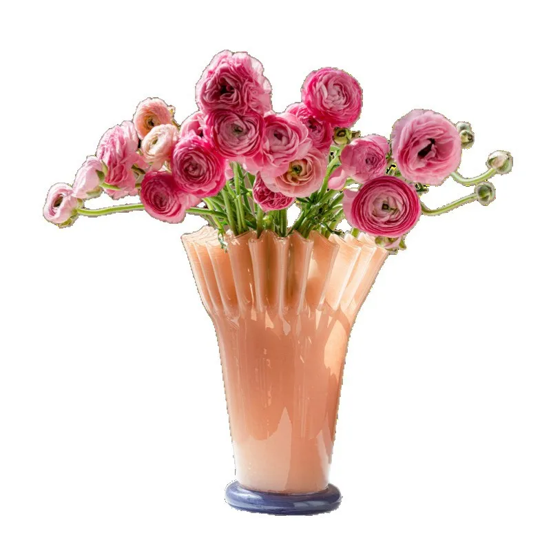 Vase modern Nordic creative glazed cream color suitable for water rose flower art ornament