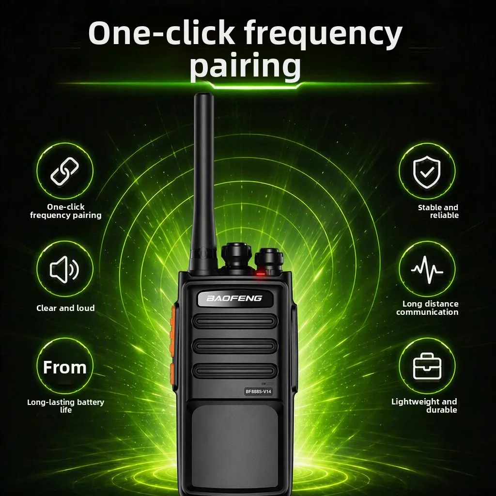 Baofeng BF888S‑V14 Handheld Walkie‑Talkie High Power One‑key Copy Frequency Transceiver for Security Site Outdoor Use