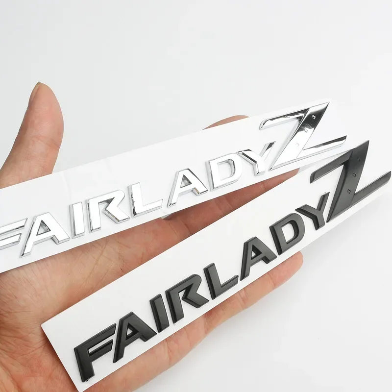 3D Letters Fairlady Z Logo Rear Boot Trunk Emblem Badge for Nissan Nismo 350Z 370Z Z33 GTR Side Fender Car Sticker Decals