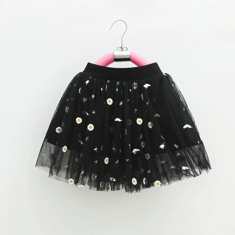 Toddler Girl Fluffy Skirt Kids Outdoor Short Clothing Spring Fall New Children Baby Princess Fit Dresses Floral Mesh Dance Skirt