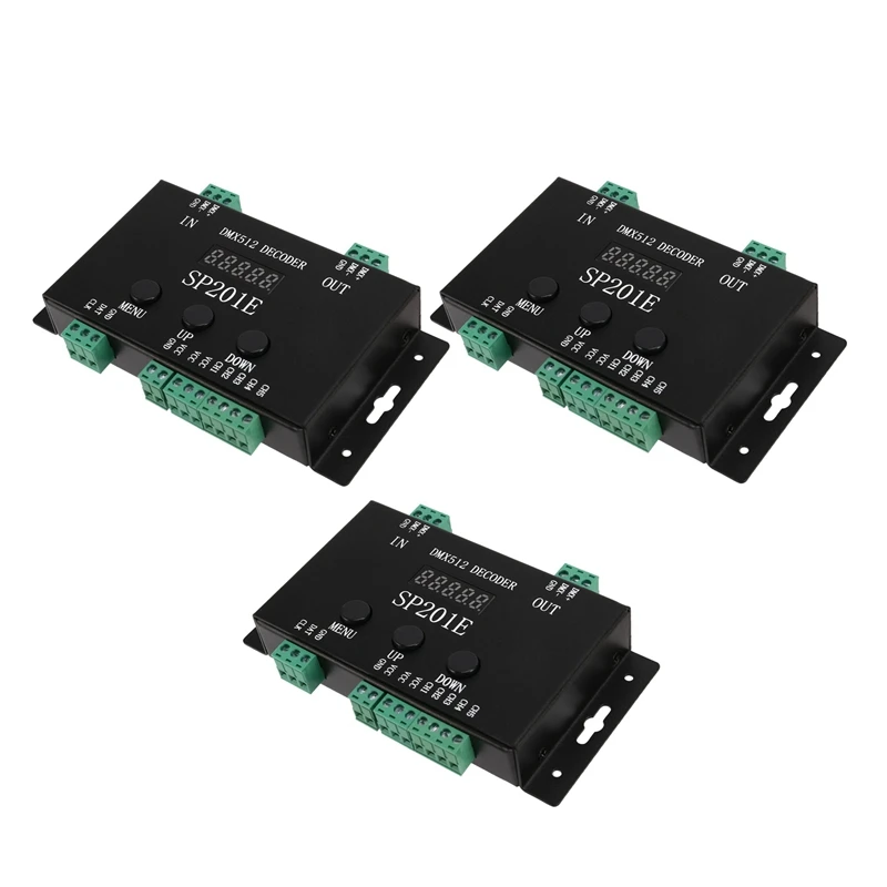 

【Hot Cake】3X SP201E DMX512 WS2812B WS2811 DMX To SPI Controller Decoder,Support Multiple Ics