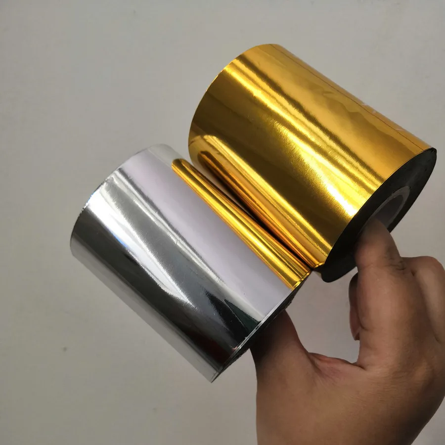 (2rolls/lot) gold and silver color hot stamping foil metallic foil hot press on paper or plastic  heat stamping film