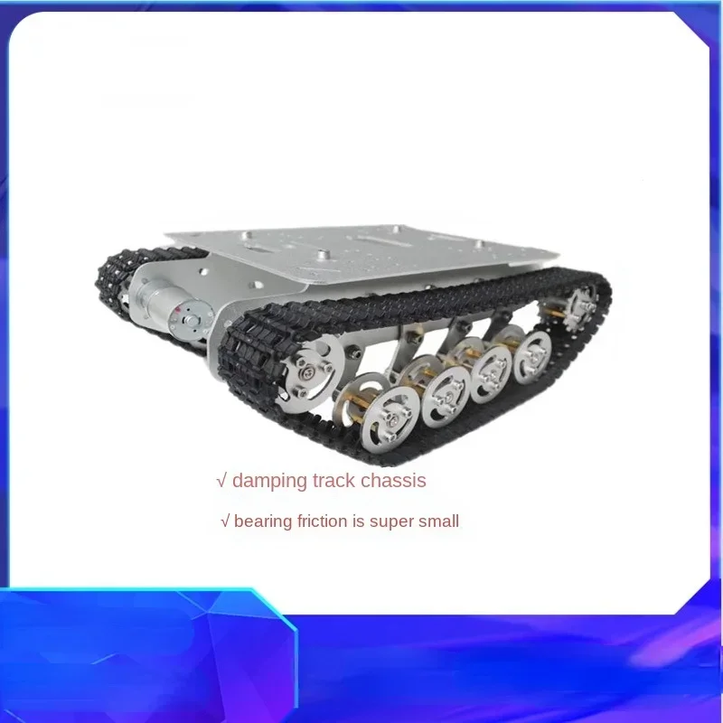 TS100 crawler-type metal chassis suspension obstacle avoidance and tracking large torsion motor intelligent robot car