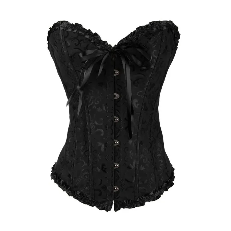 

Women Lace Up Sexy Floral Boned Corset Overbust Body Shaper Bustier Lingerie Bodyshaper Top Corsets Top Shapewear Women 란제리