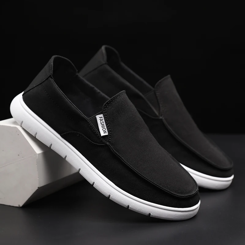 Soft Men Shoes Fashion Flats Canvas Shoes Summer Breathable Platform Mens Casual Vulcanized Shoes Autumn Slip on Man Sneakers