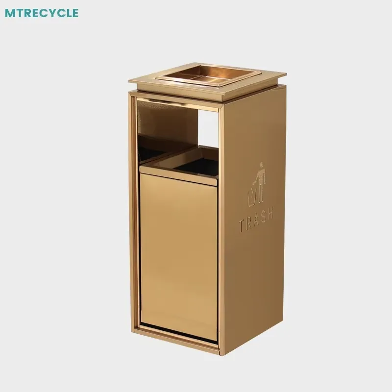 Stand Two Compartments Dustbin Box Storage Street Recicing Plastic Pedal Waste Bin Steel 50l for Kitchen Outdoor Trash Can
