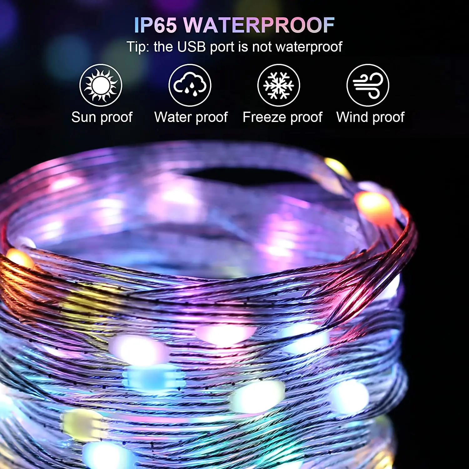 Smart Christmas Fairy Light,Dream Color Waterproof Led Strip Light con APP e telecomando per l'albero di natale decorazioni per interni/esterni