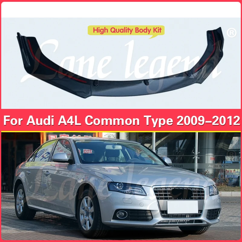 

Car ABS Front Bumper Splitter Lip Spoiler Diffuser Guard Body Kit For Audi A4L A4 2009-2012 Accessories Tools