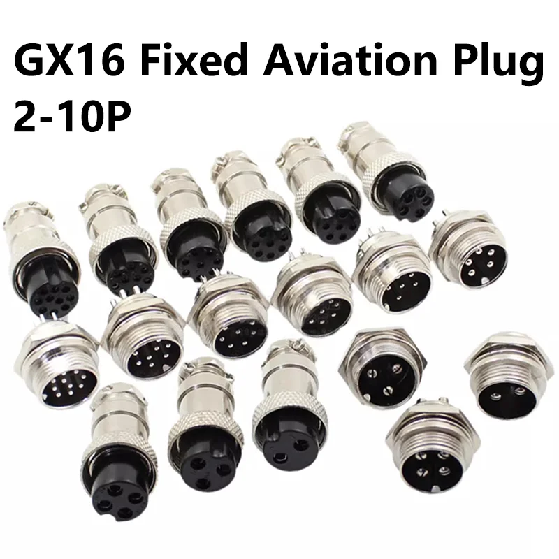 

5/20/100PCS 2/3/4/5/6/7/8/9/10 Pins GX16 diameter 16mm Female and Male Cable Aviation Connector Rear Nut Aviation Plug Socket