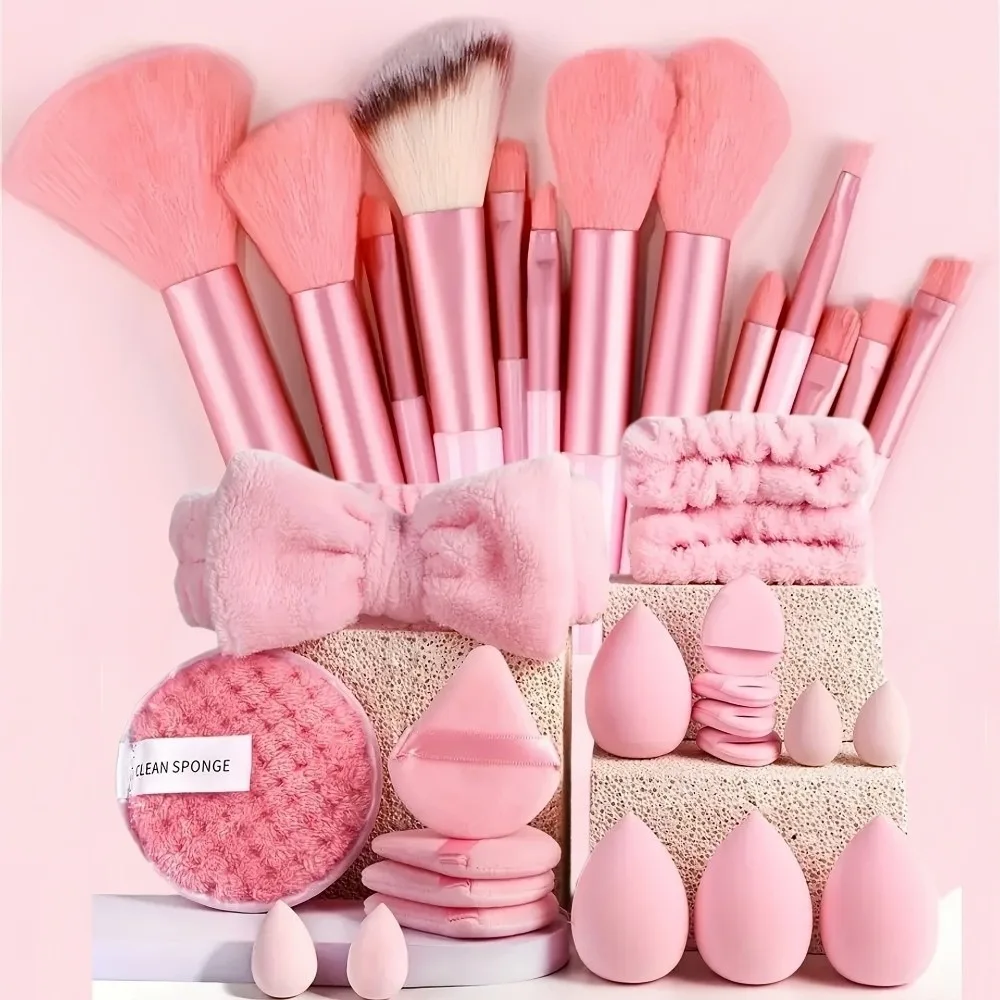 33pcs Soft Bristles Makeup Brush Set High Quality Fluffy Professional Makeup Brushes Complete Set for Beginners Contour Brush