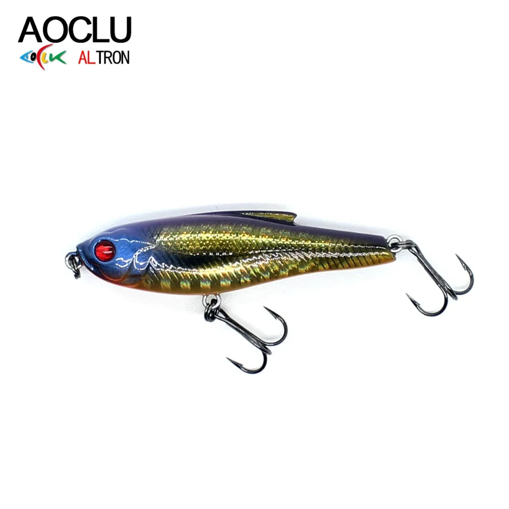 AOCLU Mini Sinking Pencil Stick 48mm 4.1g Solid Body Hard Bait Minnow Wobbler Fishing Lure Bass Fresh Salt Water 12# VMC Hooks