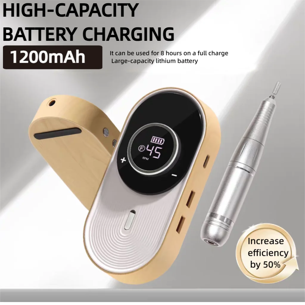 45000rpm profissional elétrica máquina de broca do prego brocas recarregável baixo ruído lixadeira arquivo para manicure salão ferramenta